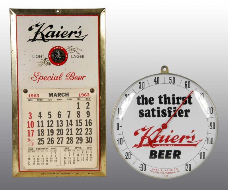 Appraisal: Lot of Kaier's Beer Pieces Description Includes one calendar with