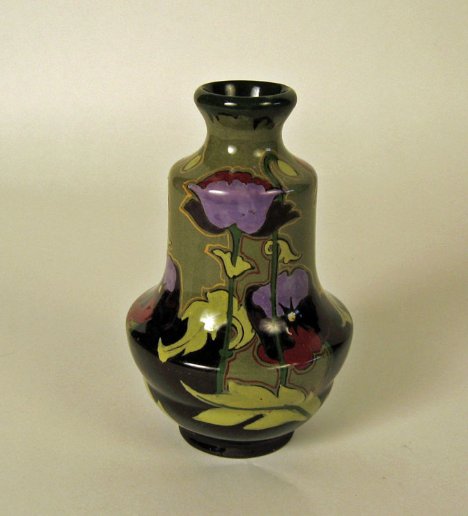 Appraisal: Gouda Art Nouveau vase circa The narrow neck over a