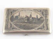 Appraisal: A Russian silver cigarette case with niello decoration of a