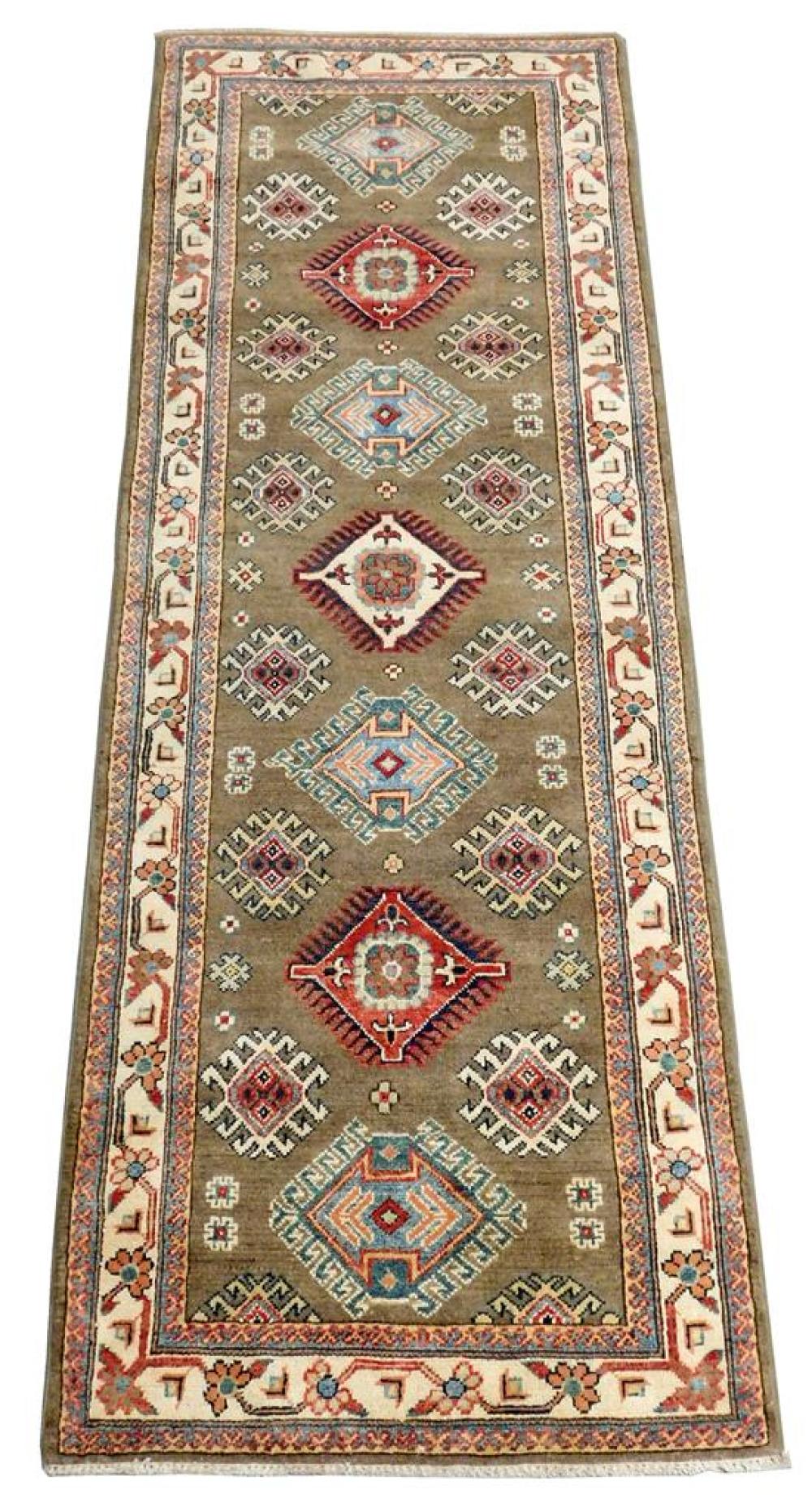 Appraisal: RUG Uzbek Shirvan Runner ' x ' hand-made wool polychrome