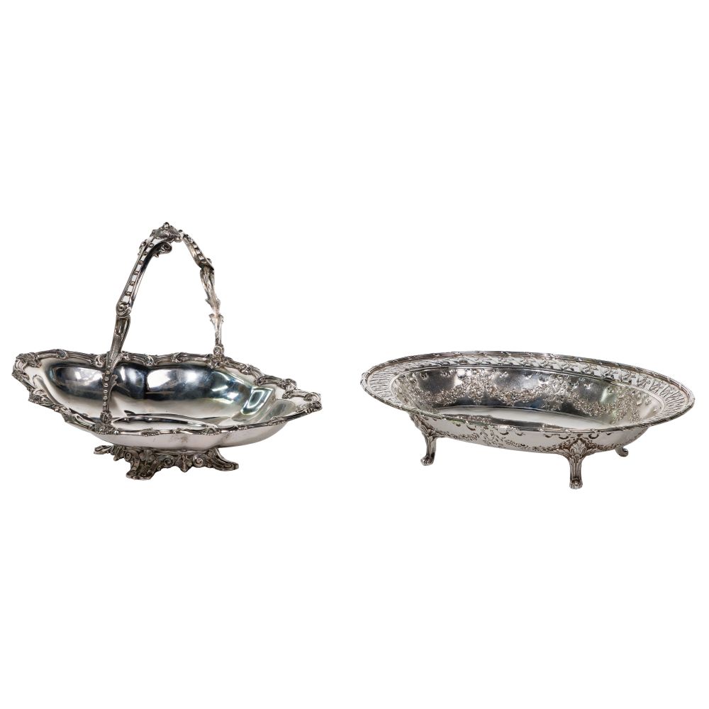 Appraisal: EUROPEAN SILVER HOLLOWWARE items including a scroll footed bowl with