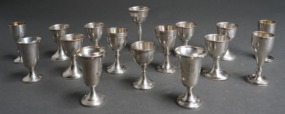 Appraisal: Collection of Assorted Predominantly Unweighted Sterling Silver Cordials and Egg