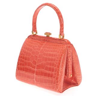 Appraisal: Manolo Blahnik orange alligator handbag Manolo Blahnik orange alligator handbag