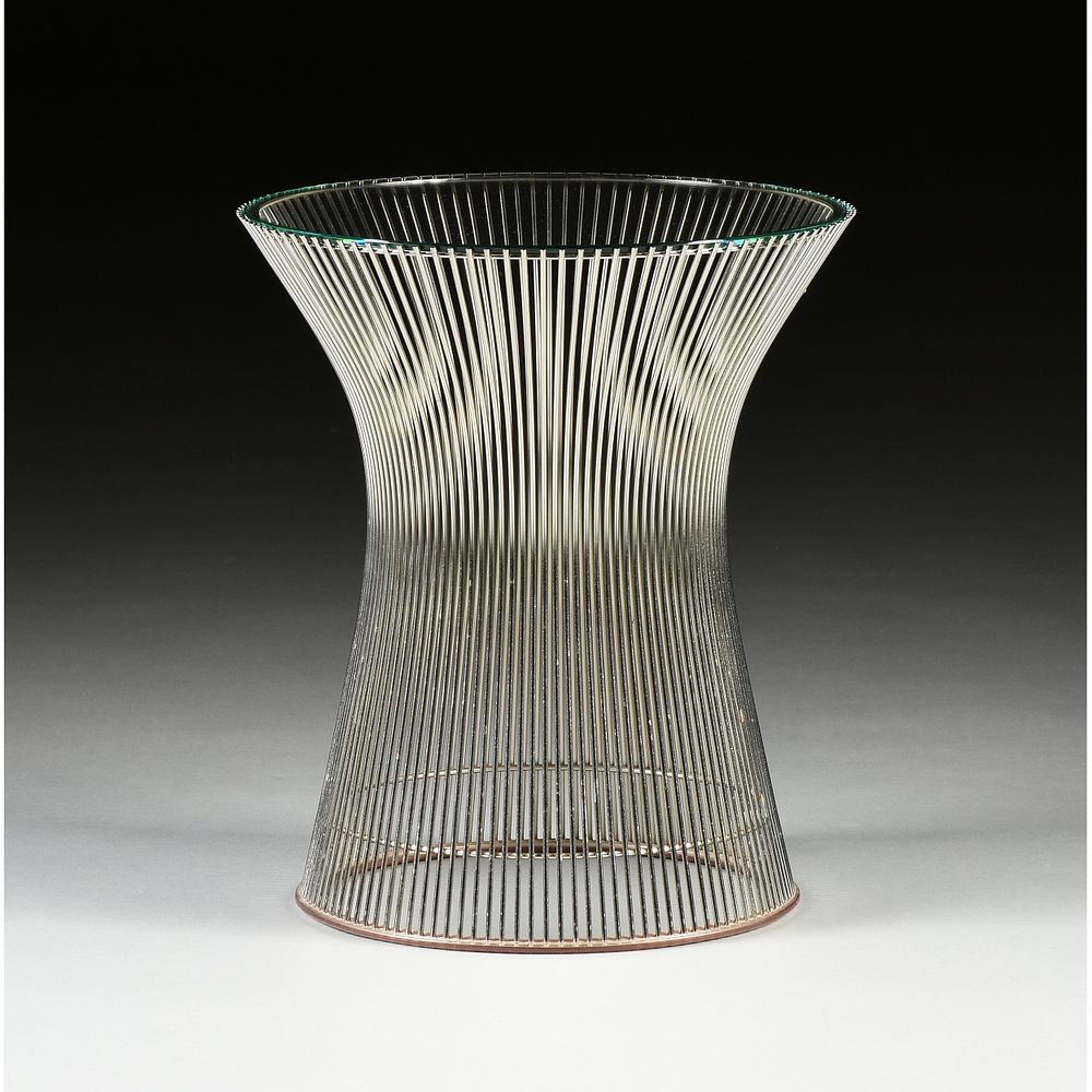 Appraisal: WARREN PLATNER American - A GLASS TOPPED SIDE TABLE THE