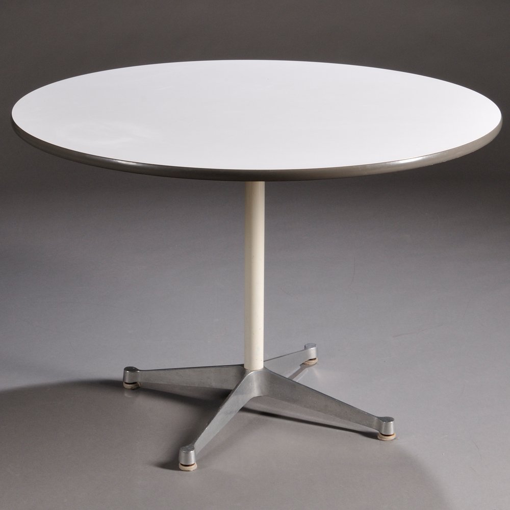 Appraisal: Eames Aluminum Group Dining Table Laminate aluminum enameled steel Manufactured