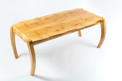 Appraisal: Neil Morris Contemporary An elm dining table circa the wavy