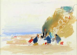 Appraisal: Painting Paul Resika Paul Resika American Beach Scene Picnic on