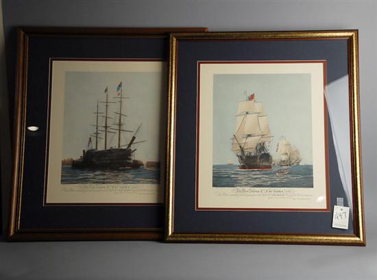 Appraisal: Two th C Lithographs the first and last voyages of