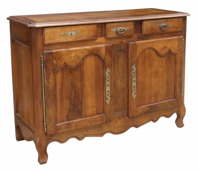 Appraisal: French Provincial Louis XV style walnut sideboard th c rectangular