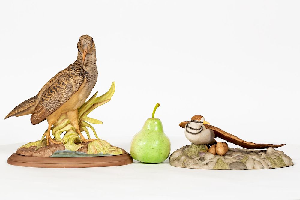 Appraisal: Boehm Woodcock Unmarked Killdeer Figure Boehm American founded A hand-painted