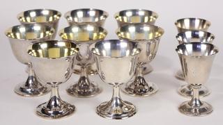 Appraisal: lot of American sterling silver stemmed cordials consisting of eight