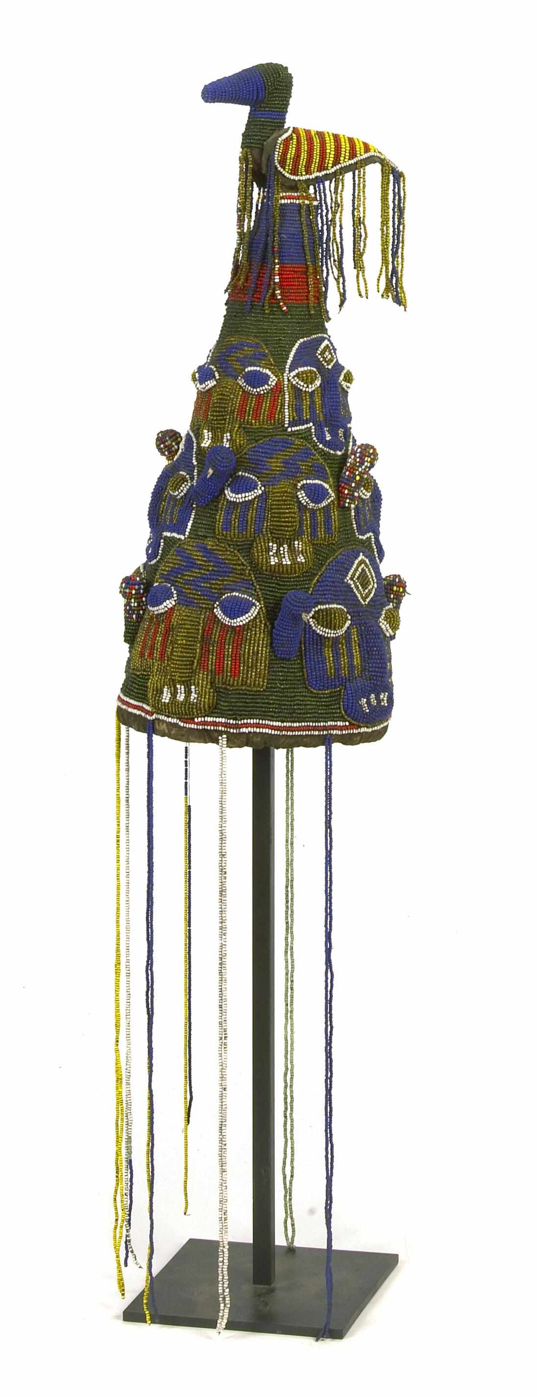 Appraisal: A Yoruba beaded crown overall height on stand ins