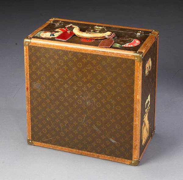 Appraisal: A Louis Vuitton hardcase suitcase first half th century height