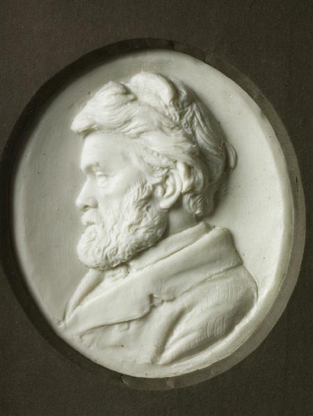 Appraisal: A th century wax portrait relief of Thomas Carlyle circa