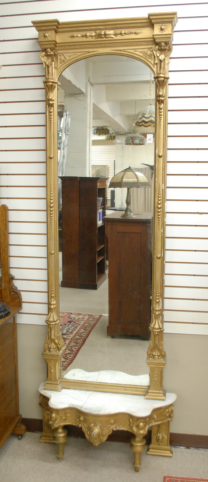 Appraisal: A VICTORIAN PIER MIRROR AND STAND Louis XV substyle American