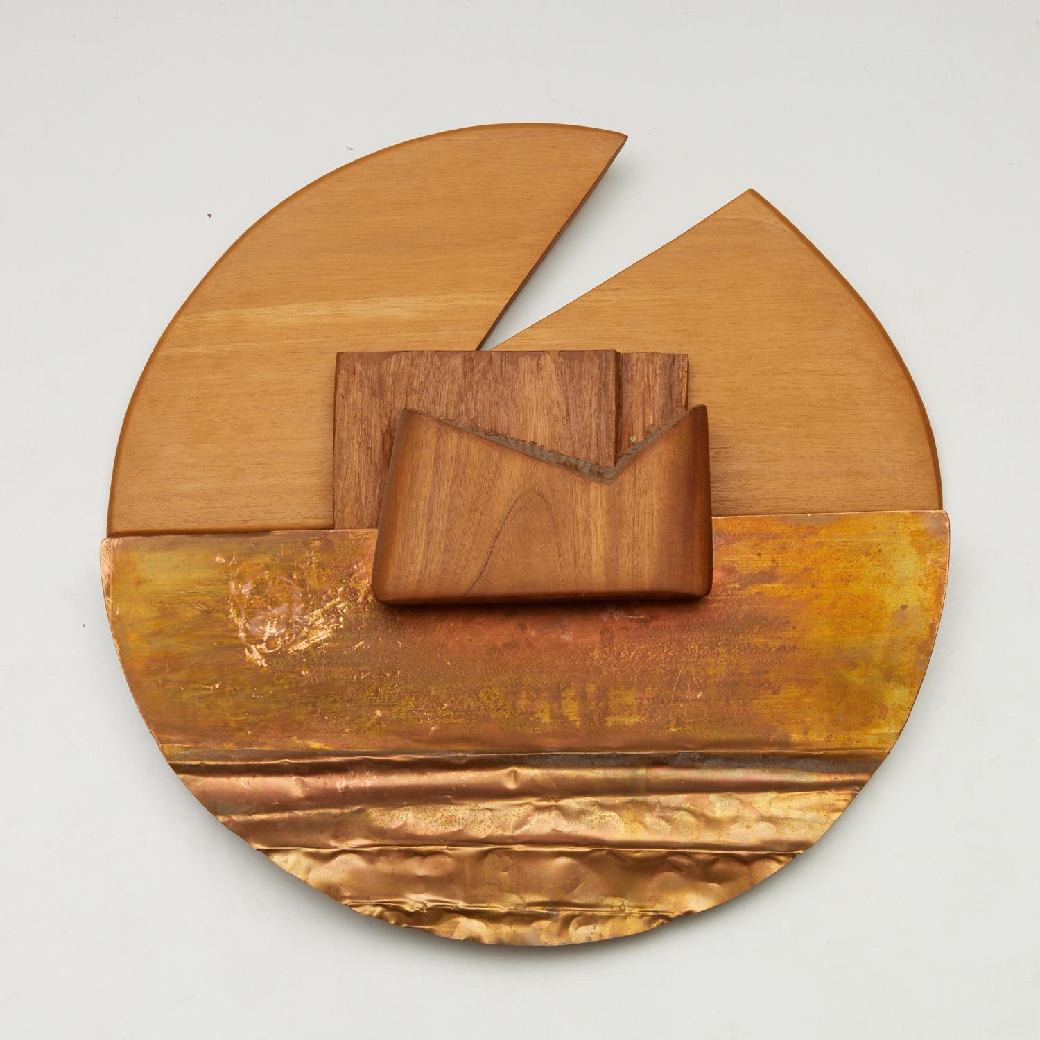 Appraisal: AUGUSTA BENAVIDES WOOD AND COPPER WALL SCULPTURE Augusta Barreda Benavides