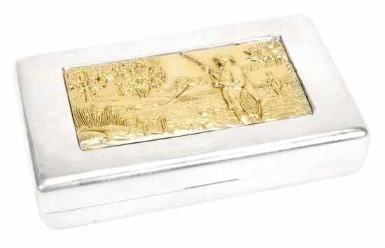 Appraisal: A silver parcel gilt rectangular cigarette box by Stuart Devlin