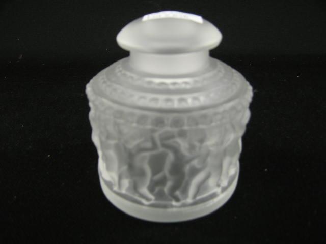 Appraisal: Lalique French Crystal Enfants Dresser Jar putti at play frosted