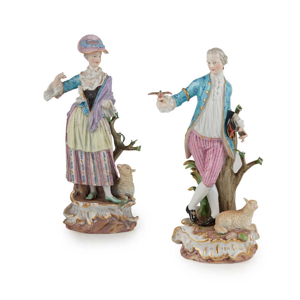 Appraisal: PAIR OF MEISSEN FIGURES OF A SHEPHERD AND SHEPHERDESS SECOND