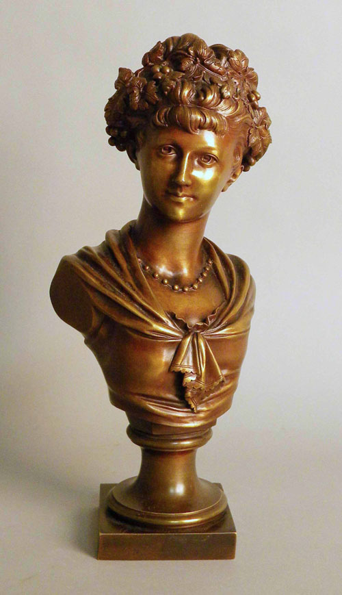 Appraisal: Bronze bust of a woman h