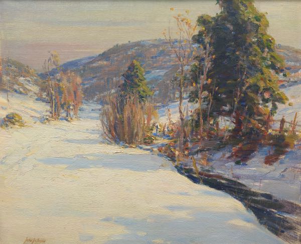 Appraisal: JOHN INGLIS IRISH AMERICAN - x Snowy mountain landscape Oil