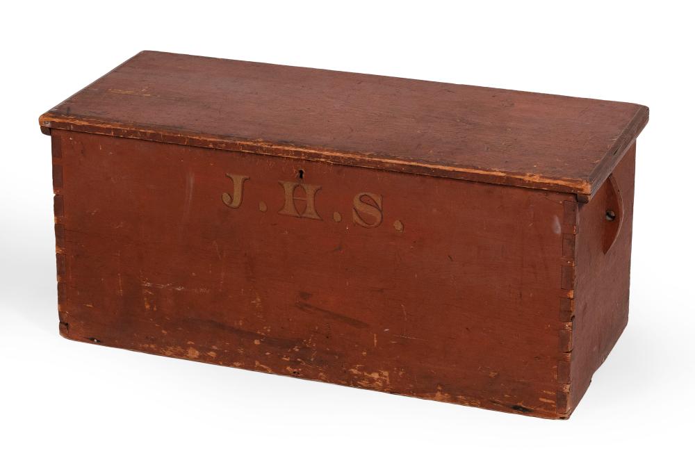 Appraisal: SMALL LIFT-TOP STORAGE CHEST TH CENTURY HEIGHT WIDTH DEPTH SMALL