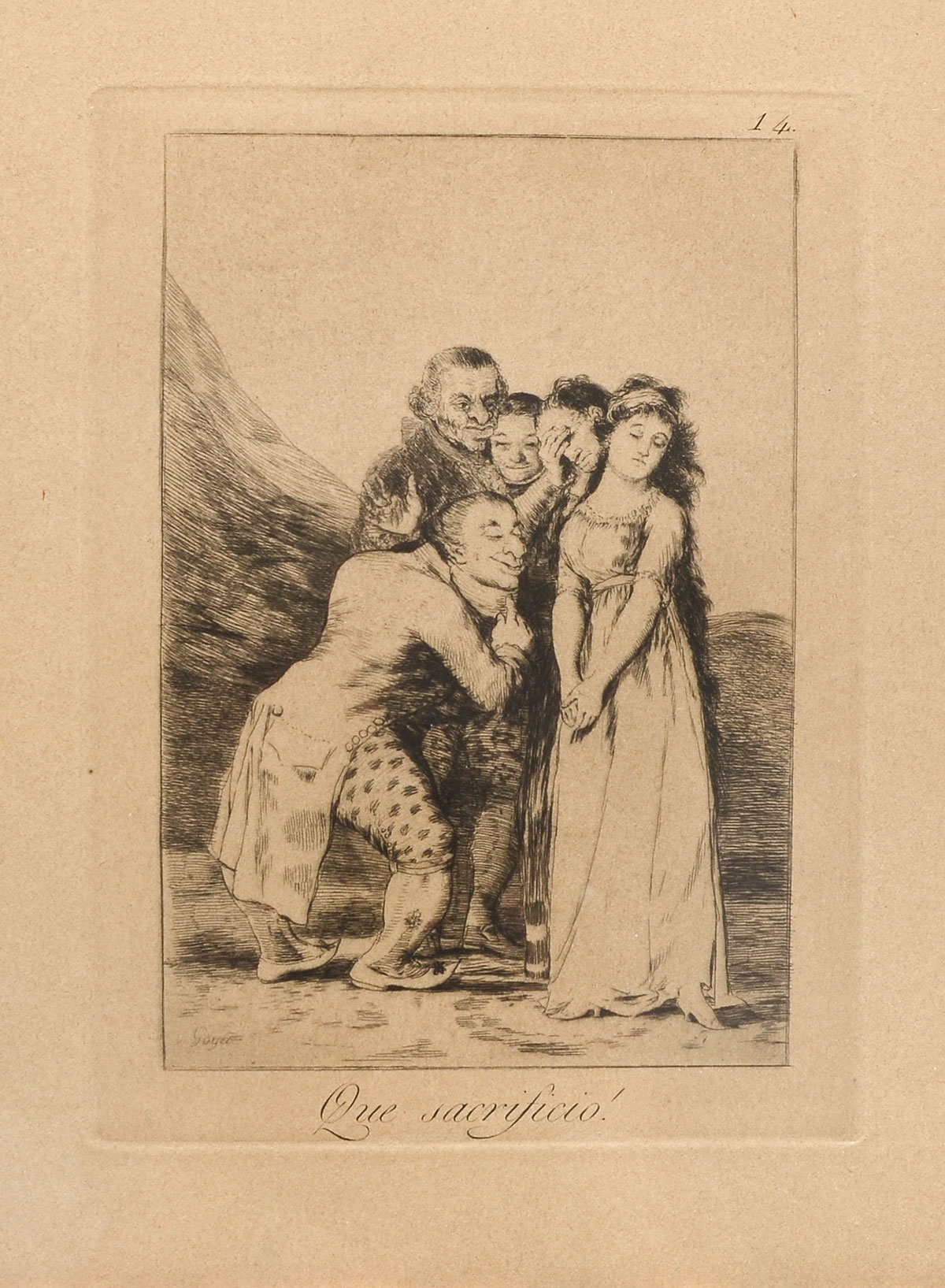 Appraisal: GOYA Francisco De Spanish - ''Que Sacrificio'' Etching sight size