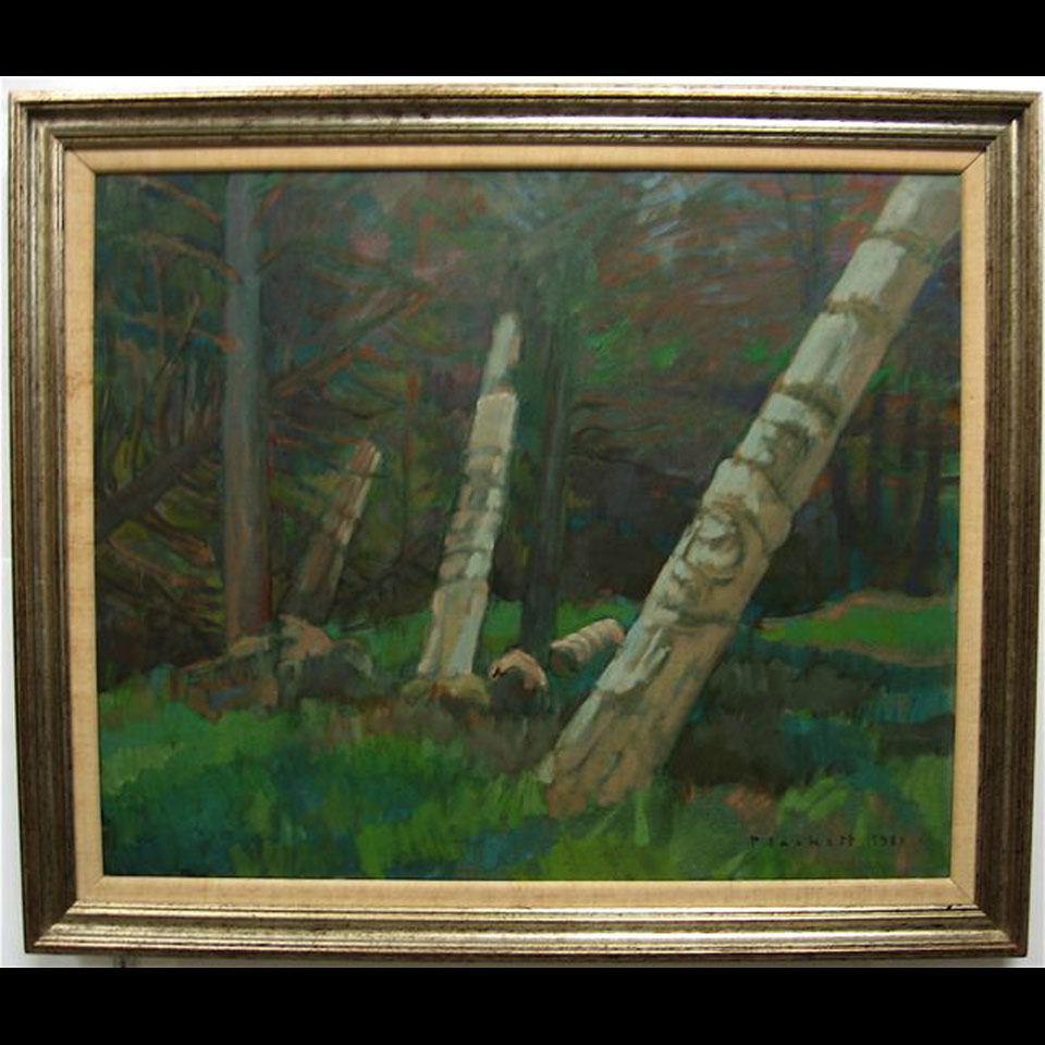 Appraisal: JOSEPH FRANCIS PLASKETT - CANADIAN LEANING TOTEMS OIL ON CANVAS