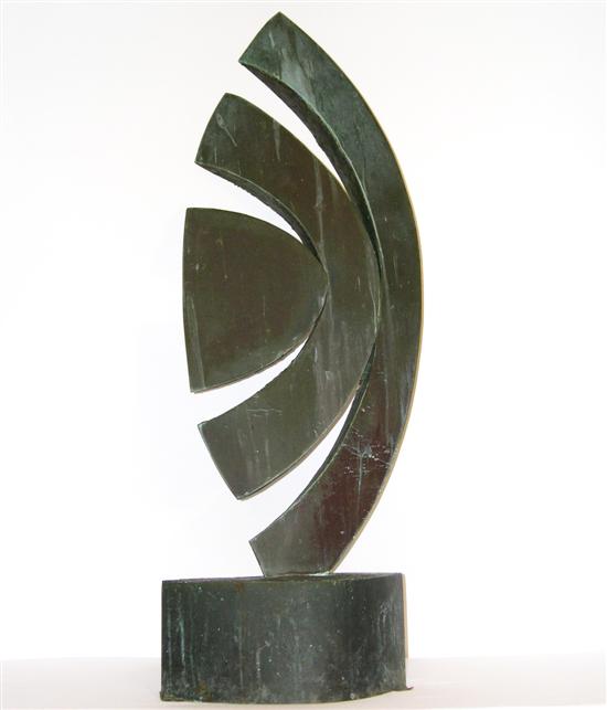 Appraisal: Homer Gunn American - sheet bronze sculpture abstract leaf form