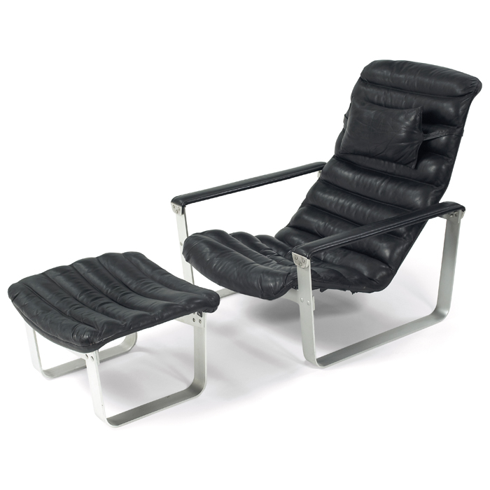 Appraisal: Ilmari Lappalainen ''Pulkka'' lounge chair and ottoman by Asko Finland