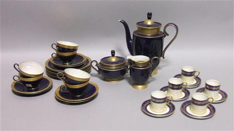 Appraisal: GERMAN GILT-TRIMMED COBALT PART DESSERT SERVICE The elegant porcelain of