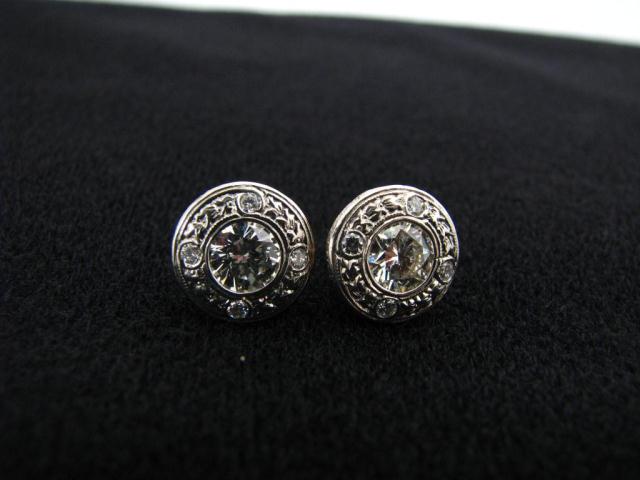 Appraisal: Michael Beaudry Platinum Diamond Earrings ctw