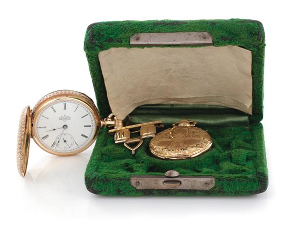 Appraisal: Lady's Elgin gold pocket watches K gold case no and