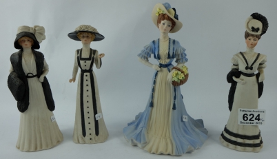 Appraisal: Coalport figure Samantha and Wedgwood Hyde Park figures Lavina Penelope