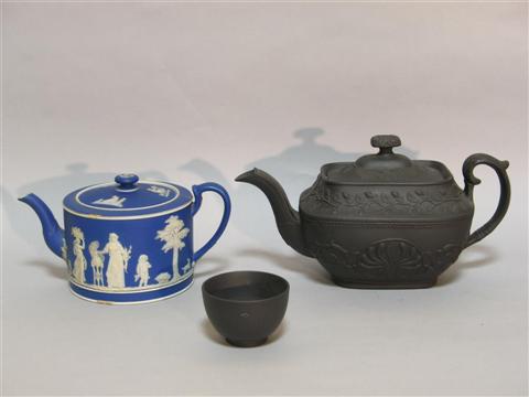 Appraisal: TWO WEDGWOOD TEAWARES Including a Black Basaltes teabowl impressed uppercase