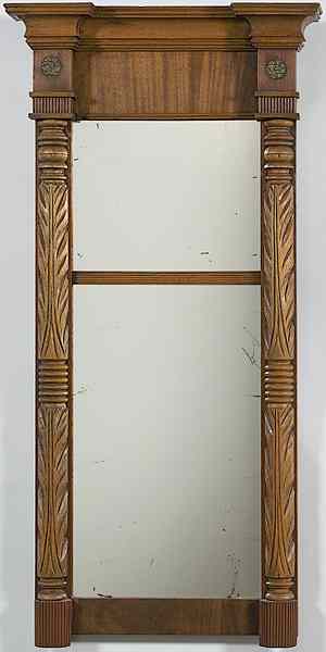 Appraisal: Late Classical Mirror American a late classical baluster mirror in