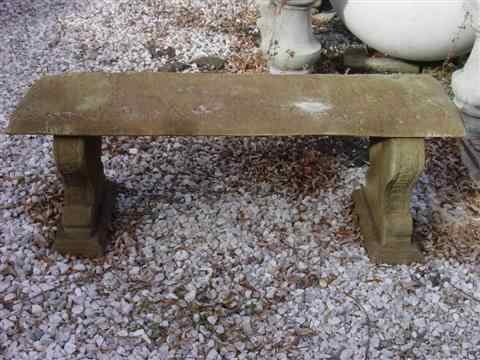 Appraisal: PAIR OF CAST STONE LAWN BENCHES Both with rectangular tops