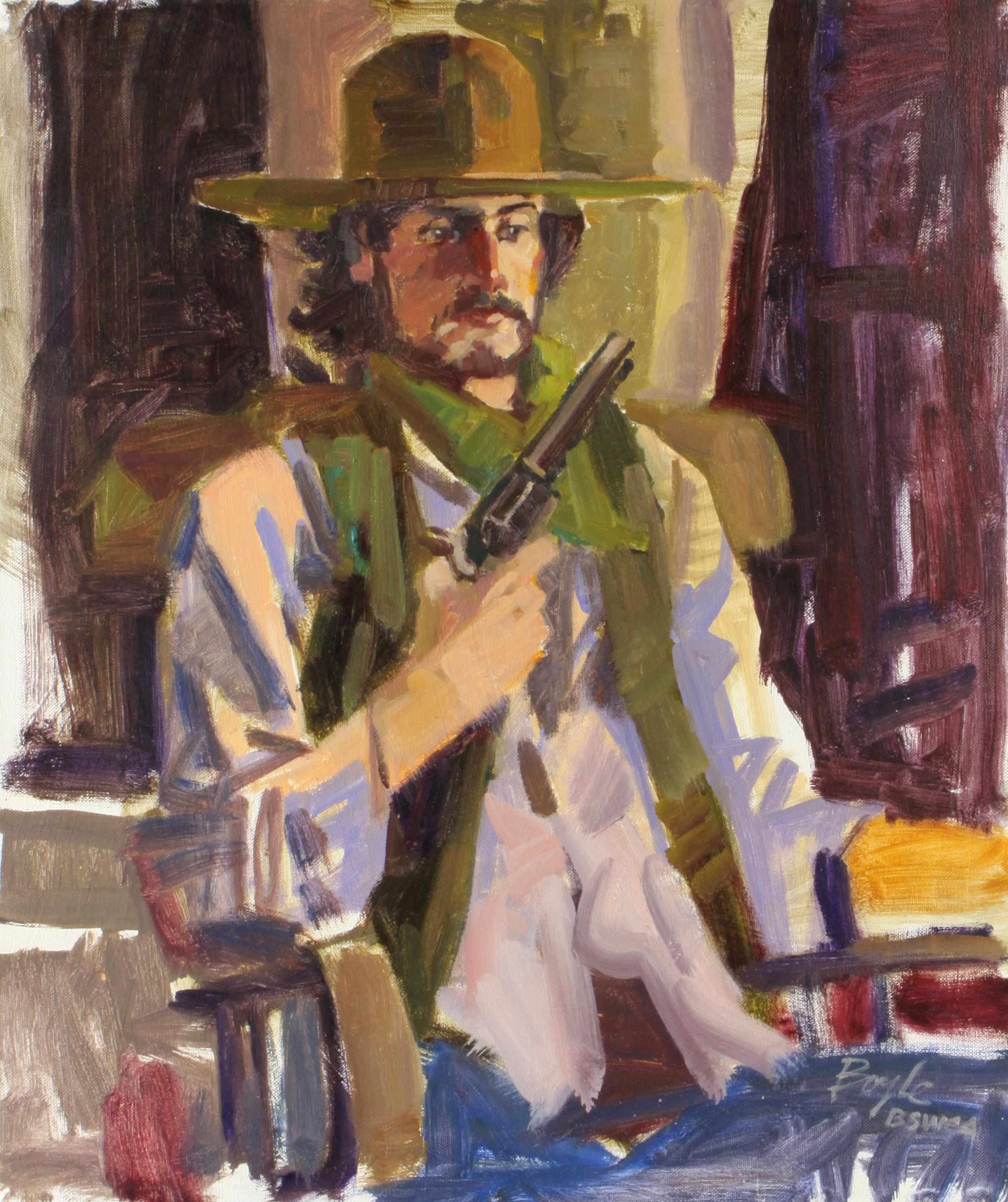 Appraisal: Neil Boyle American - Cowboy with pistol x in signed