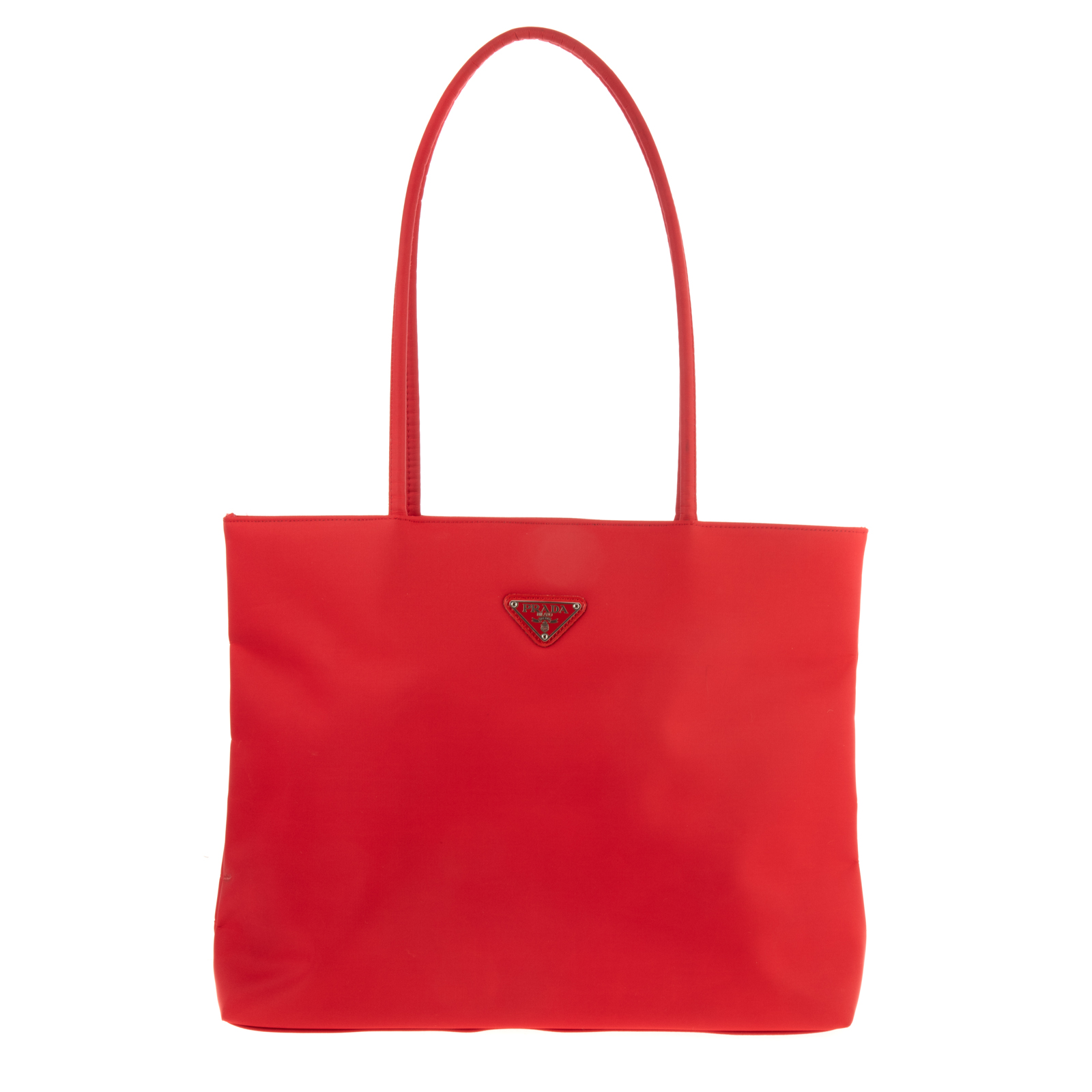 Appraisal: A PRADA TESSUTO SHOPPING TOTE A red Tessuto nylon Prada