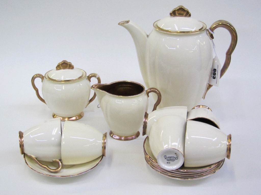 Appraisal: Carlton Ware ivory and gilt coffee set comprising coffee pot