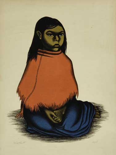 Appraisal: ELIZABETH CATLETT Sentado Ni a Color lithograph x mm x