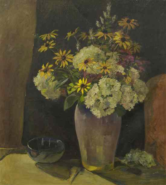 Appraisal: Louis Phillipe Grumieaux American - Still Life with Flowers oil