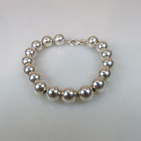 Appraisal: Tiffany Co Sterling Silver Bead Bracelet cm length