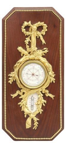 Appraisal: French Louis XVI style barometer and thermometer signed E Lelievre