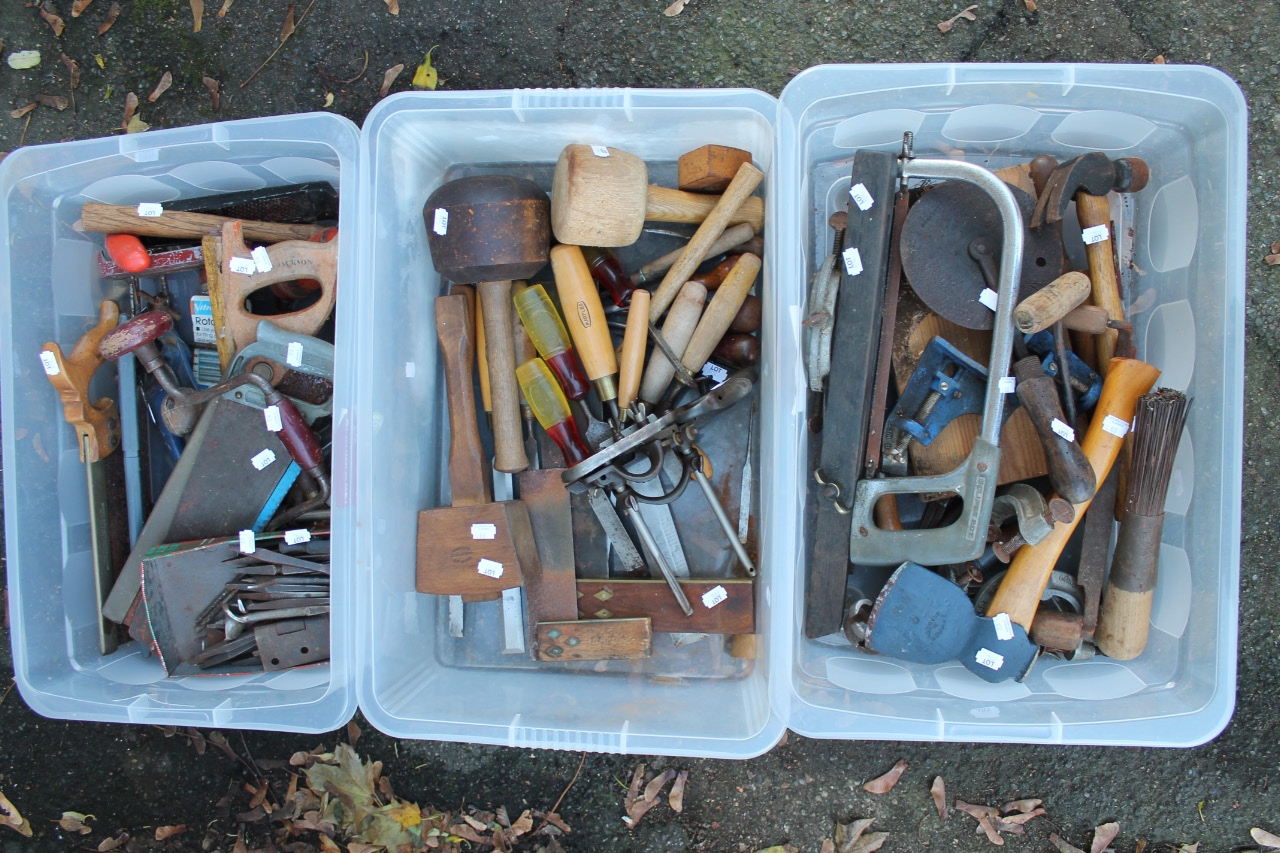 Appraisal: A selection of tools including saws hammers grips pincers etc