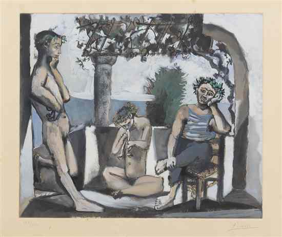 Appraisal: After Pablo Picasso Spanish - Bacchanale color aquatint Crommelynck pub