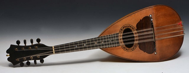 Appraisal: A MANDOLIN with mother of pearl and inlaid decoration by