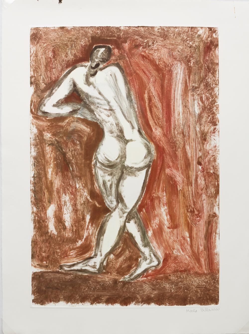 Appraisal: Mario Villa Nicaraguan New Orleans - Standing Female Nude monotype