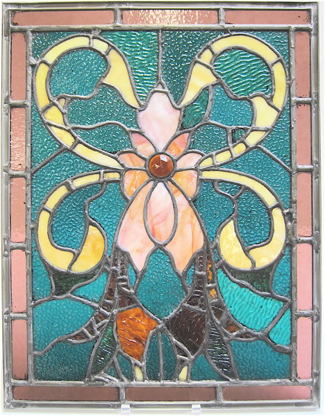 Appraisal: VICTORIAN STAINED AND LEADED GLASS WINDOW American c handcrafted with