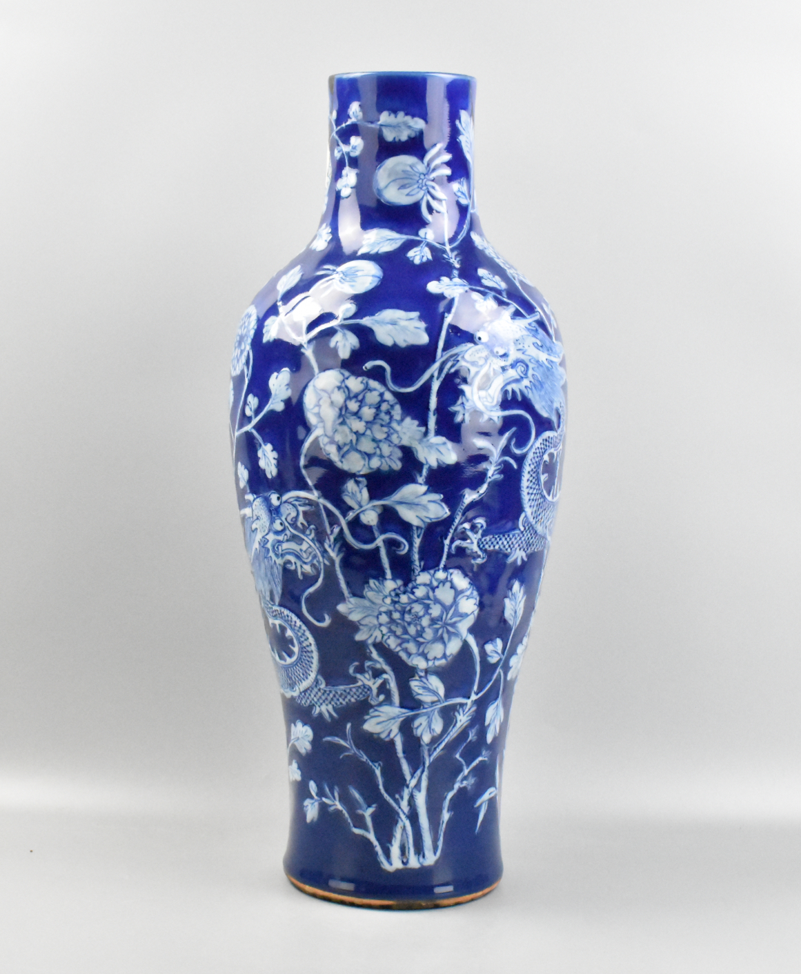 Appraisal: A Chinese blue white dragon vase A large vase with